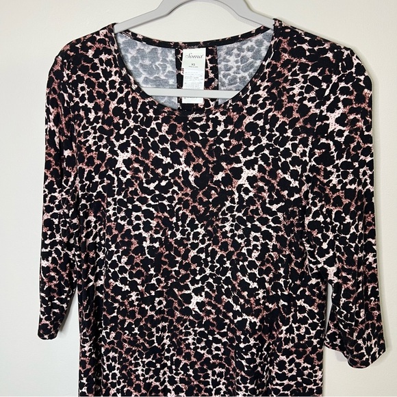 Soma Leopard Print 3/4 Sleeves Cool Nights Short Sleeve Sleepshirt size XS - Picture 2 of 7